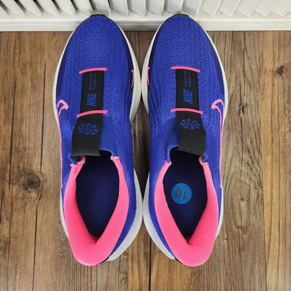 Nike Interact Run EasyOn Womens Sz 10 Blue Pink Slip On Running Shoes FV5591-500
